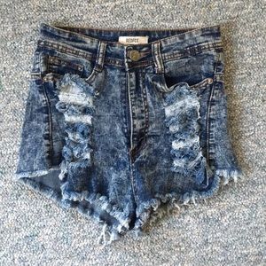RedFox Distressed High-Waisted Denim Shorts (Sz 3)
